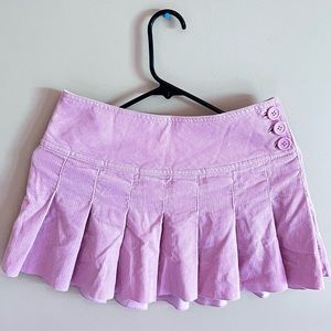 Pink vintage Y2K corduroy mini pleated skirt